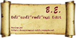 Böszörményi Edit névjegykártya