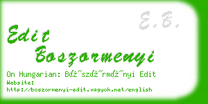 edit boszormenyi business card