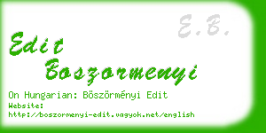 edit boszormenyi business card
